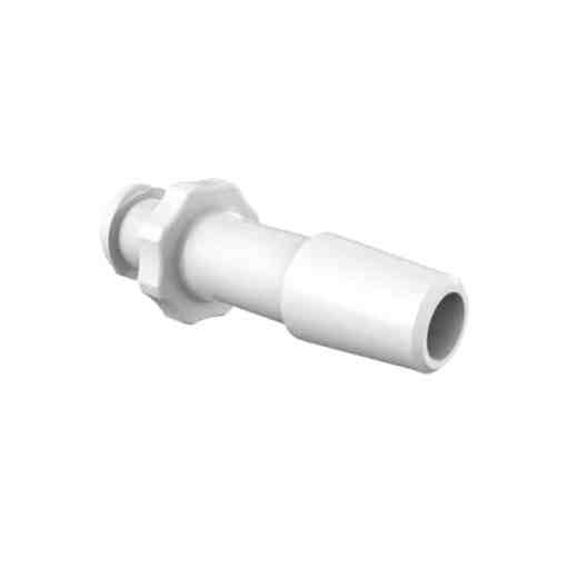 1/4" HB, Female Luer, Natural Kynar Polyvinylidene Fluoride (PVDF)