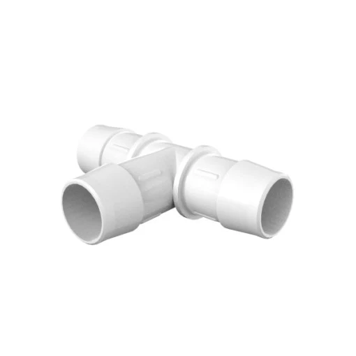1" Equal T Connector, Natural Kynar (PVDF)
