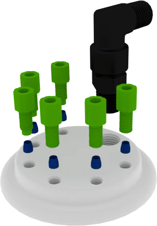 EZwaste® UN/DOT Filter Kit, VersaCap® 51S, 6 ports for 1/16" OD Tubing