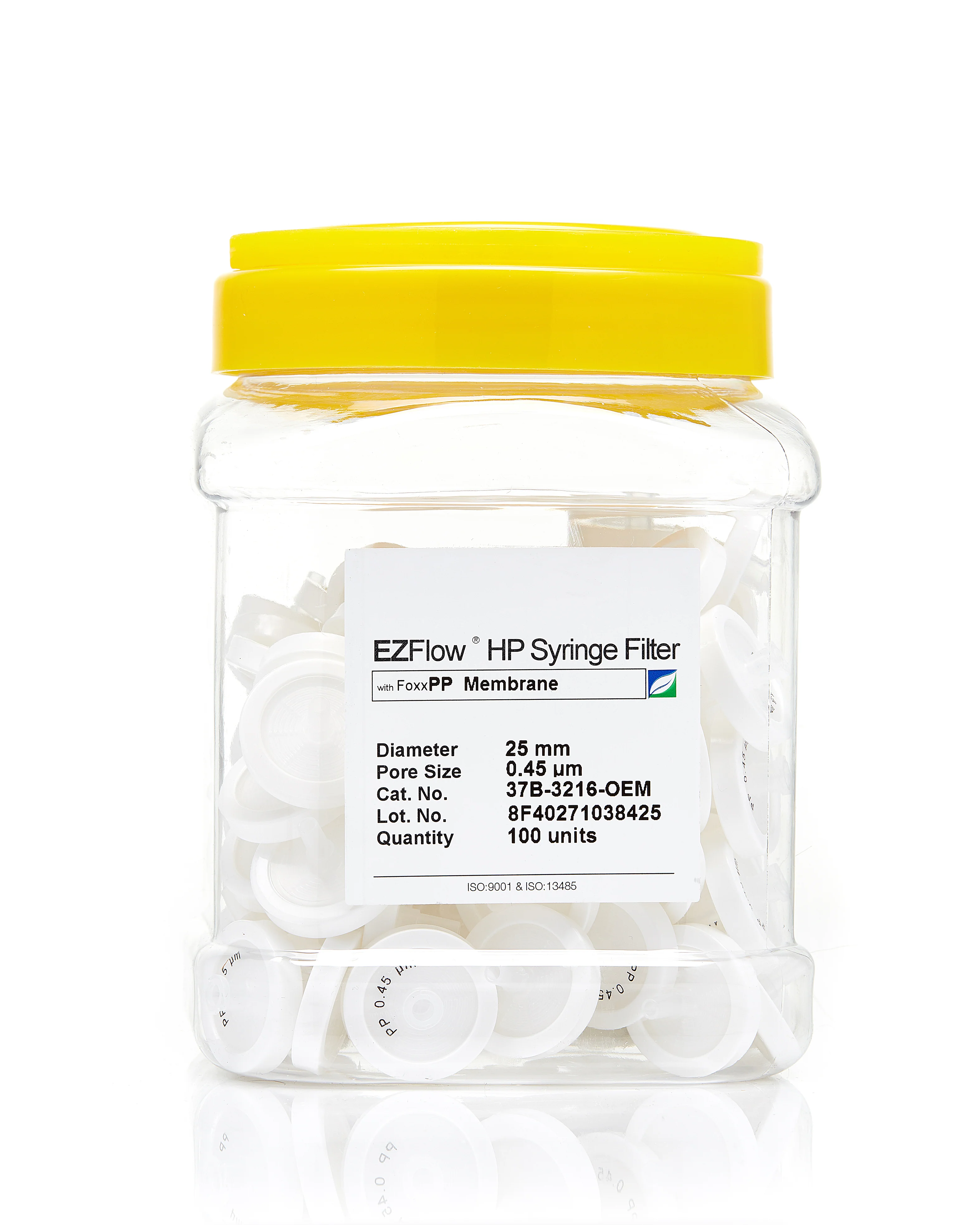 EZFlow® 25mm Syringe Filter, .45μm Polypropylene (PP), 100/pack