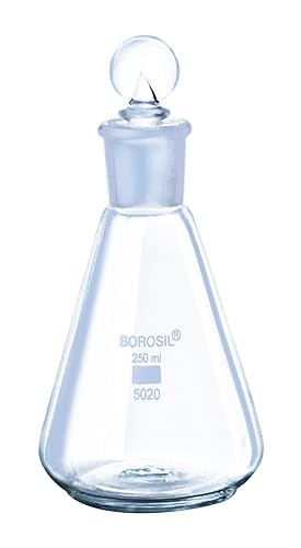Borosil® Erlenmeyer Conical Flasks Narrow Mouth I/C Stopper 25mL