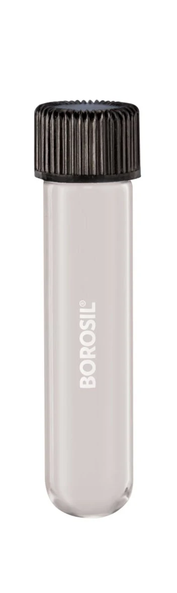 Borosil® Tubes, Culture, Round Bottom, Clear, Polytetrafluoroethylene (PTFE)-Lined Polypropylene (PP) Screw Caps, 5mL, CS/100