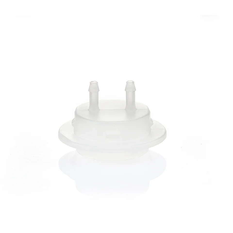 EZBio® GL45 Open Cap & Molded 2x 1/8" HB, Natural PP for Glass Bottles - Image 3