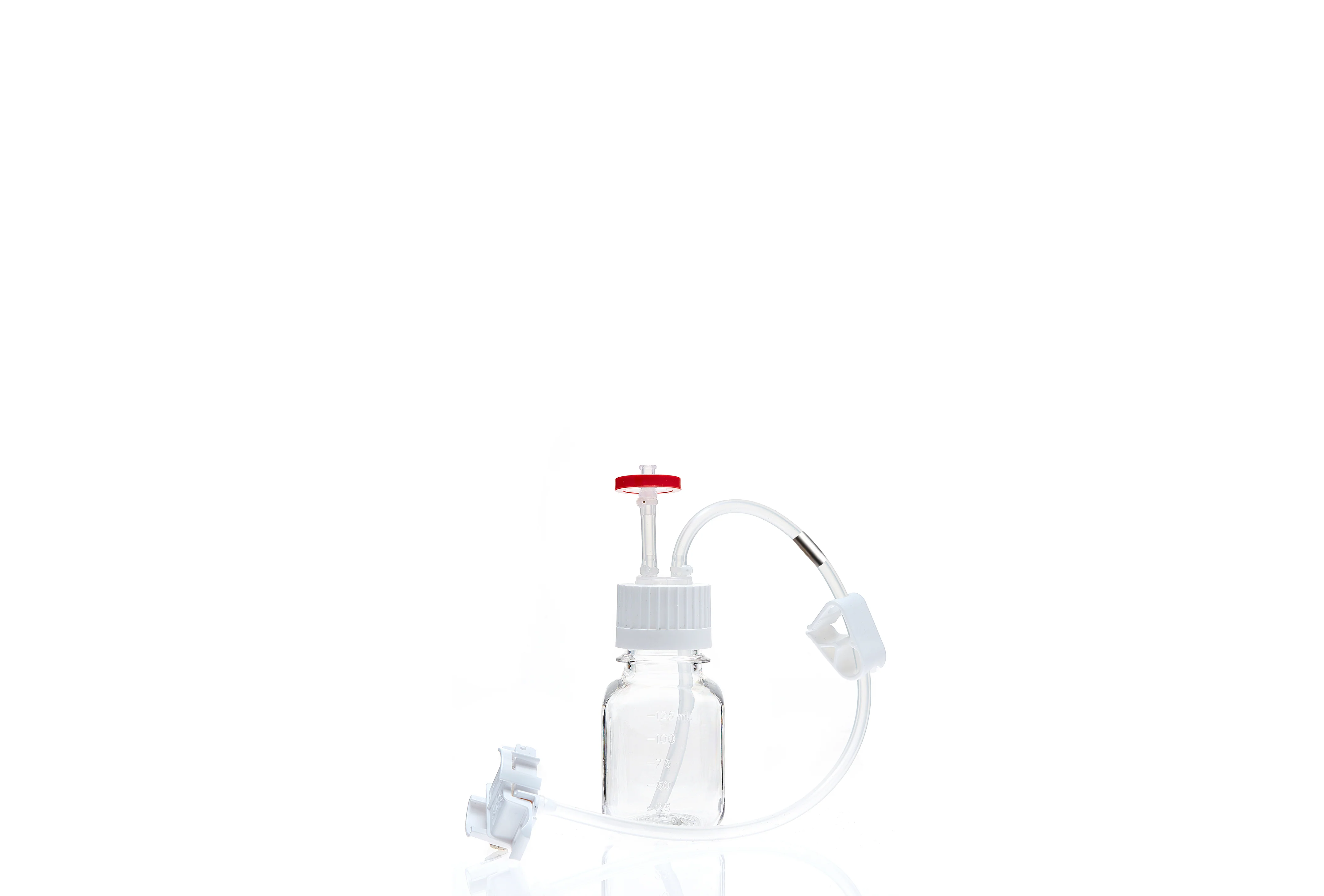 EZBio® MTO 125mL Bottle Assembly, 38-430 VersaCap®, w/ Pinch Pipe, 10/CS - Image 11