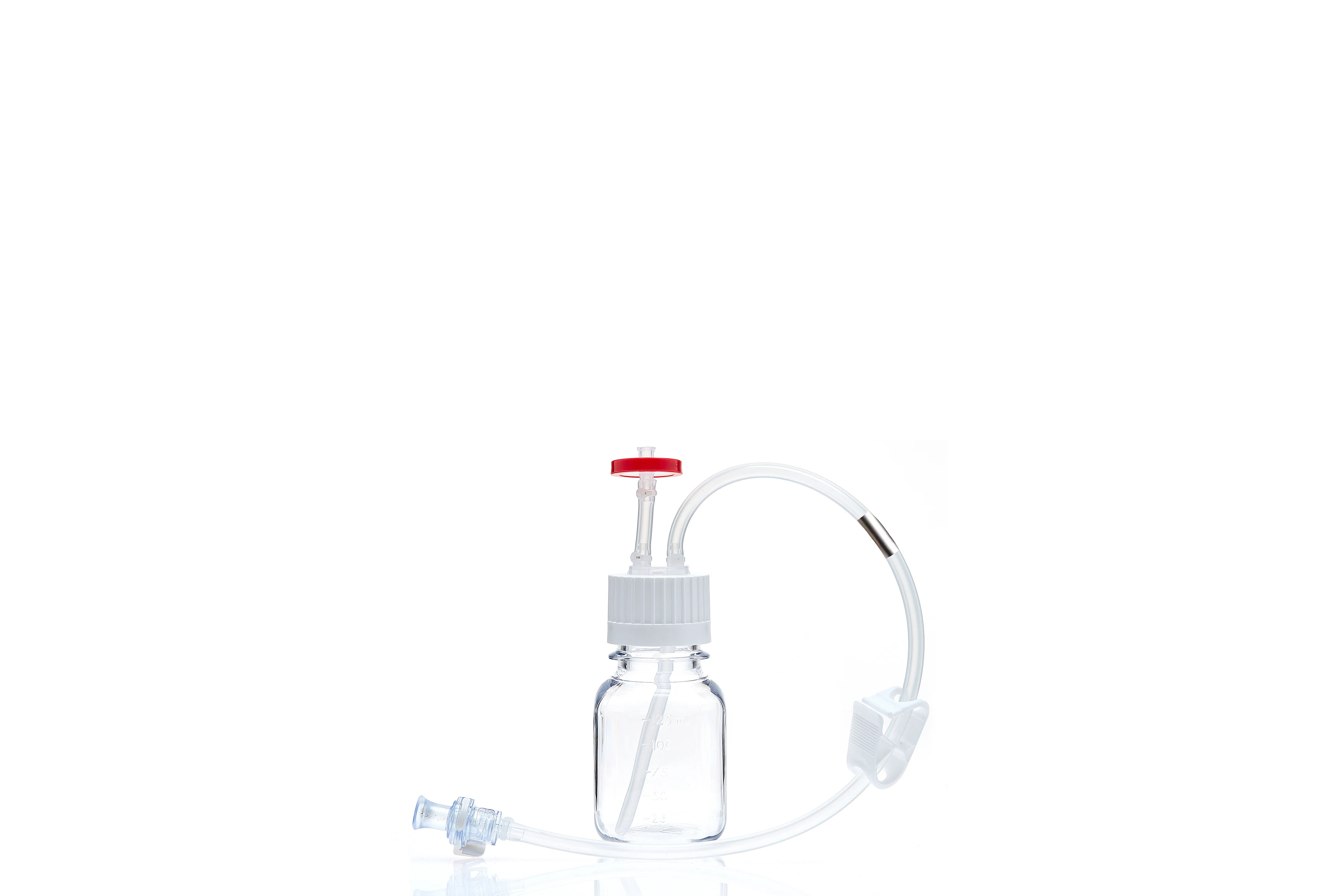 EZBio® MTO 125mL Bottle Assembly, 38-430 VersaCap®, w/ Pinch Pipe, 10/CS - Image 17