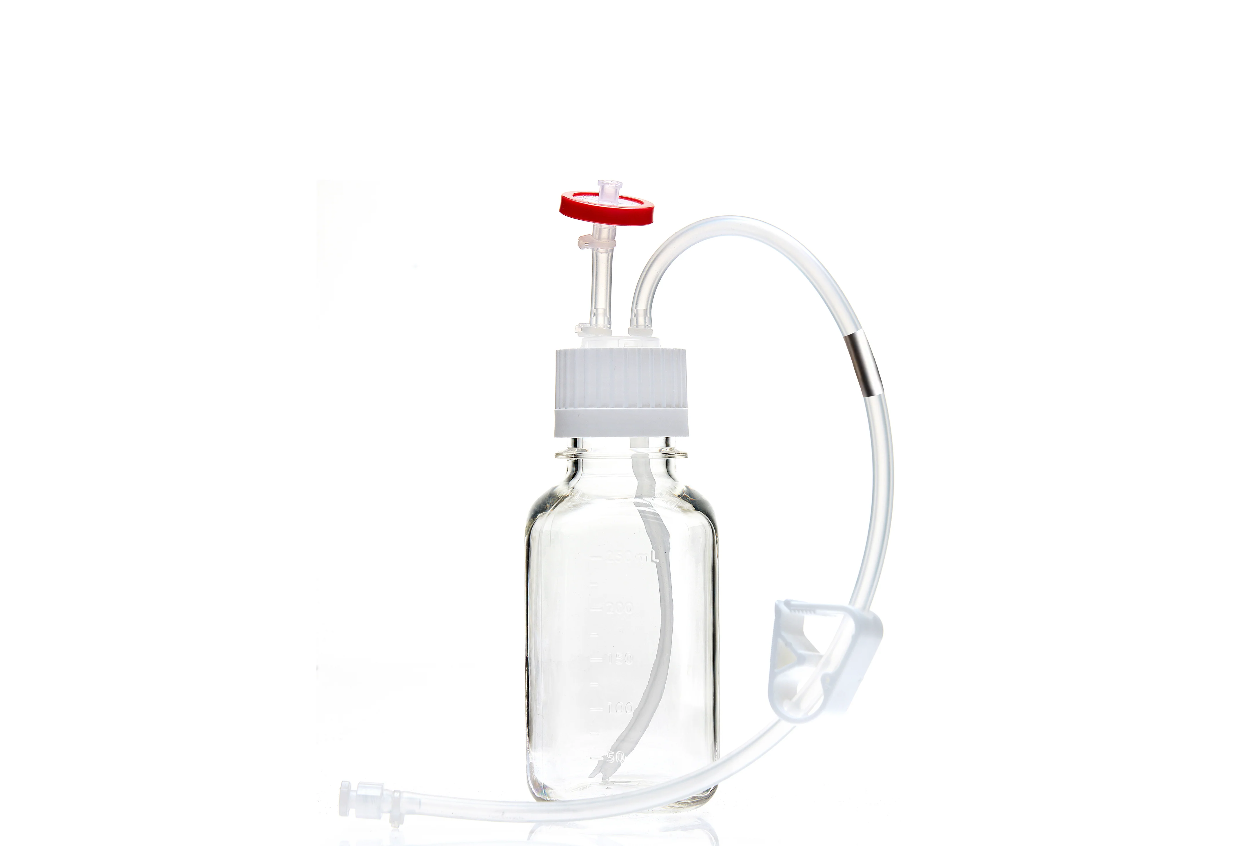 EZBio® MTO 250mL Bottle Assembly, 38-430 VersaCap®, w/ Pinch Pipe, 10/CS - Image 33