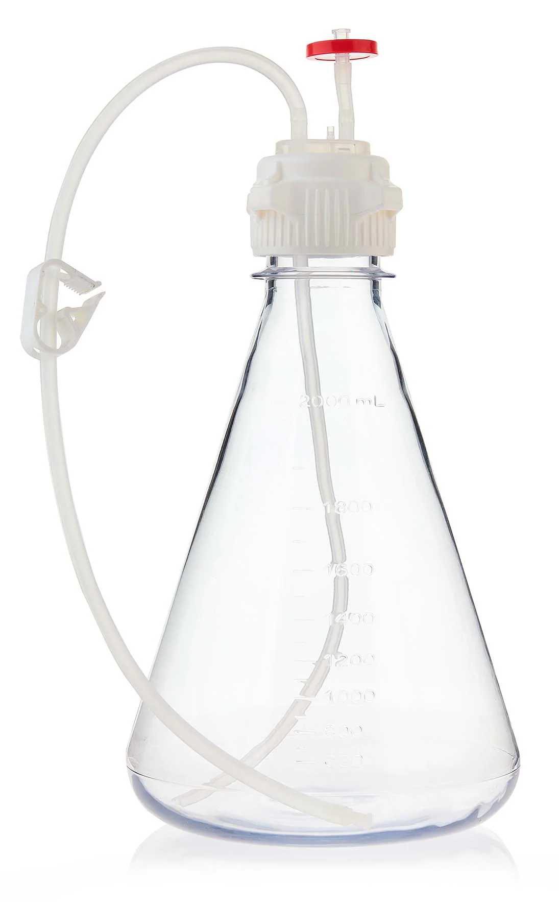 EZBio® MTO 2L Flask Assembly, 53B VersaCap®, PolyCarbonate (PC) Flat Base Flask, 6/CS