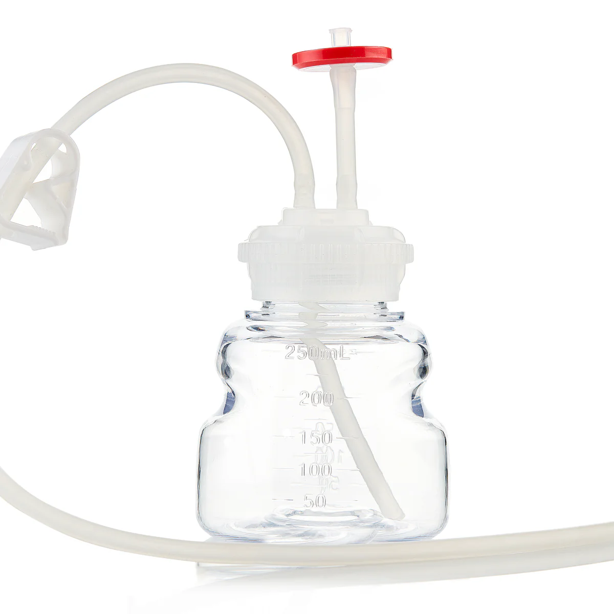 EZBio®pure TR MTO 250mL Bottle Assembly with molded Silicone Adapter, GL45 VersaCap®, 10/CS - Image 4