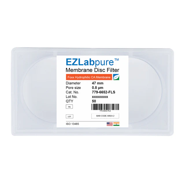 EZLabpure™ CA Hydrophilic Membrane Filters, 0.8µm, 47mm Diameter Filter Discs, Non-Sterile,50/PK