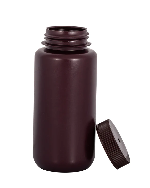 EZLabpure™ HDPE Amber Wide Mouth Reagent Bottle, Lab Quality, Non-Sterile - Image 2
