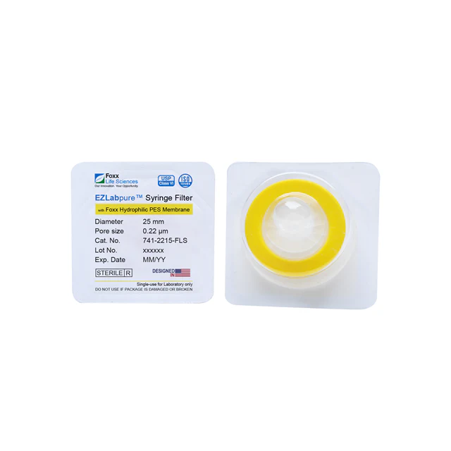 EZlabpure™ Hydrophilic Polyethersulfone (PES) Syringe Filters, 0.22 µm Sterilizing Membrane, 25 mm, Sterile, 100/PK