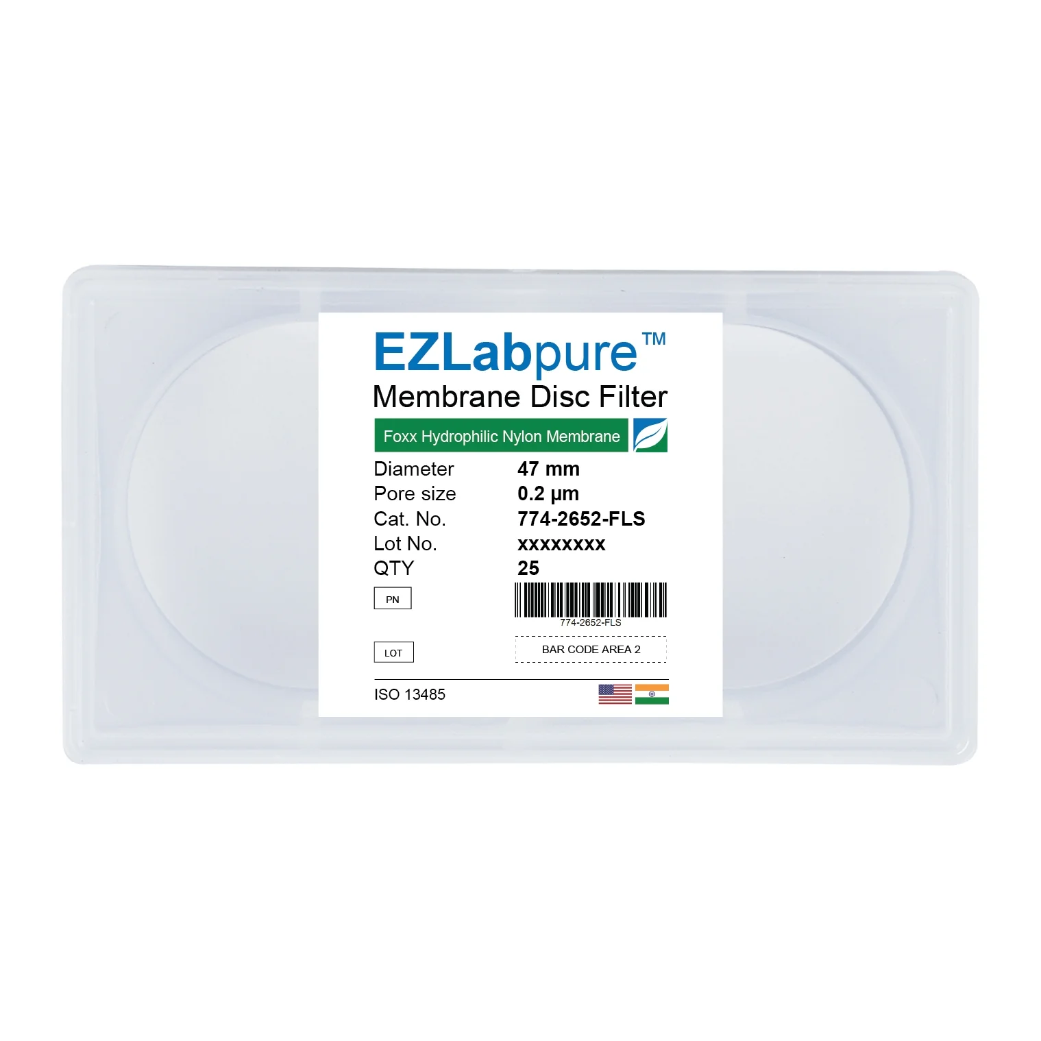 EZLabpure™ Nylon Hydrophilic Membrane Filters, 0.2 µm, 47 mm Diameter Filter Discs,Non-Sterile, 50/PK