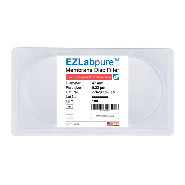EZLabpure™ PTFE Hydrophilic Membrane Filters, 0.2 µm, 47 mm Diameter Filter Discs,Non-Sterile, 50/PK